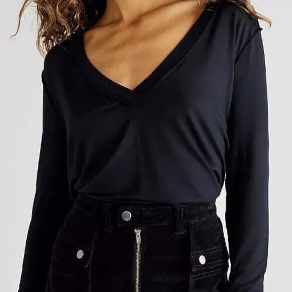 We The Free by Free People Moon Dance Top Black ( S ) - Picture 1 of 5